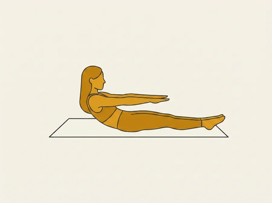Pilates Roll-Up: Frau rollt kontrolliert von der Rückenlage in den Sitz